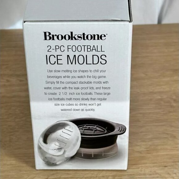 Brookstone Football Ice Molds for Whiskey Scotch Bourbon - 2 Piece - New in Box! - Picture 3 of 3